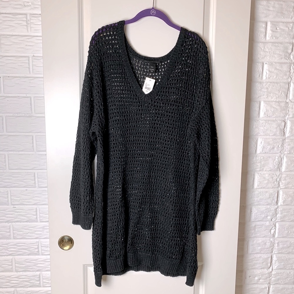 Black Mesh Sweater